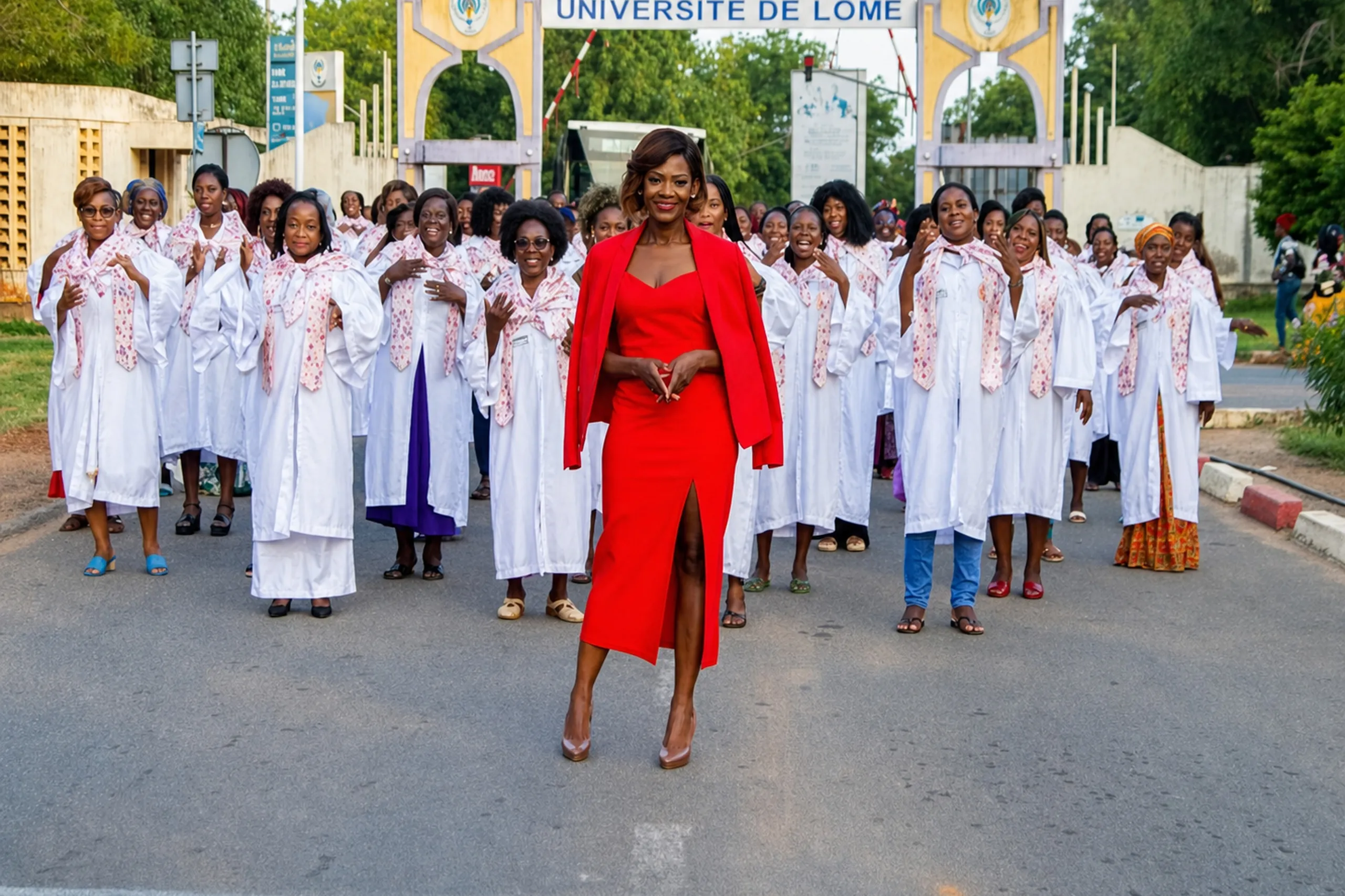 Marie-Alix de Putter surrounded by Heal by Hair ambassadors at the Kara training, 2026.